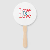 Liefde is liefde trots rood blauw juni LGBTQ eenvo Handwaaier (Achterkant)