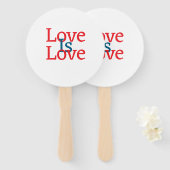 Liefde is liefde trots rood blauw juni LGBTQ eenvo Handwaaier (Voorkant en achterkant)