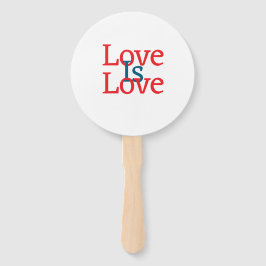 Liefde is liefde trots rood blauw juni LGBTQ eenvo Handwaaier