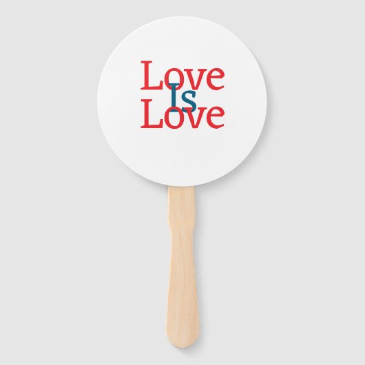 Liefde is liefde trots rood blauw juni LGBTQ eenvo Handwaaier (Voorkant)