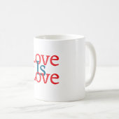 Liefde is liefde trots rood blauw juni LGBTQ eenvo Koffiemok (Voorkant rechts)