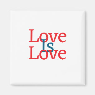 Liefde is liefde trots rood blauw juni LGBTQ eenvo Magneet