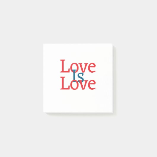 Liefde is liefde trots rood blauw juni LGBTQ eenvo Post-it® Notes (Voorkant)