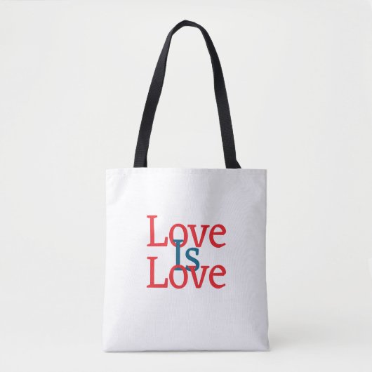 Liefde is liefde trots rood blauw juni LGBTQ eenvo Tote Bag (Voorkant)