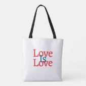 Liefde is liefde trots rood blauw juni LGBTQ eenvo Tote Bag (Achterkant)