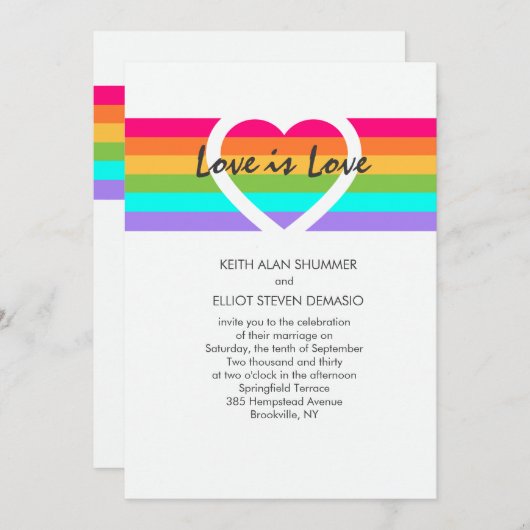 Liefde is liefde uitnodiging (Voorkant / Achterkant)