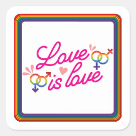 "Liefde is Liefde" Vierkante Sticker