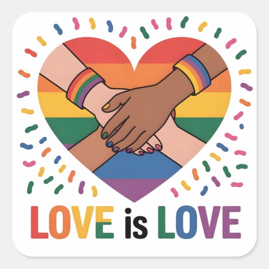 Liefde is liefde vierkante sticker (Voorkant)