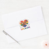 Liefde is liefde vierkante sticker (Envelop)