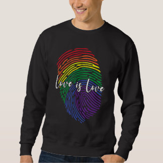 Liefde Is Liefde Vinger Print DNA LGBTQ Regenboog  Trui