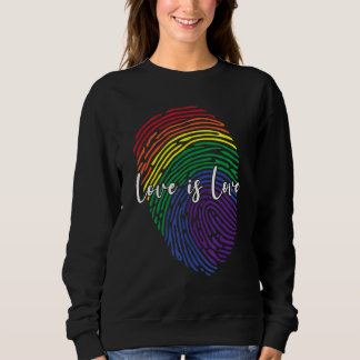 Liefde Is Liefde Vinger Print DNA LGBTQ Regenboog  Trui