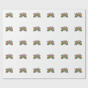 Liefde Is Liefde Vintage Regenboog Hart Shirt Ontw Cadeaupapier