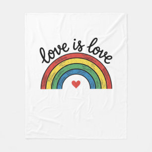 Liefde Is Liefde Vintage Regenboog Hart Shirt Ontw Fleece Deken