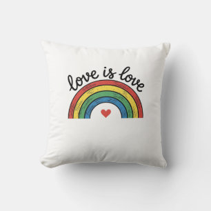 Liefde Is Liefde Vintage Regenboog Hart Shirt Ontw Kussen