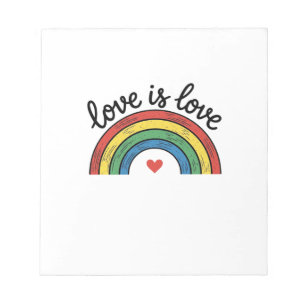 Liefde Is Liefde Vintage Regenboog Hart Shirt Ontw Notitieblok