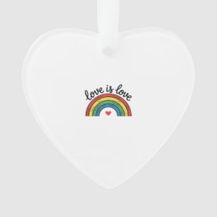 Liefde Is Liefde Vintage Regenboog Hart Shirt Ontw Ornament