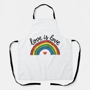 Liefde Is Liefde Vintage Regenboog Hart Shirt Ontw Schort