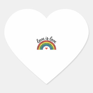 Liefde Is Liefde Vintage Regenboog Hart Shirt Ontw Sticker