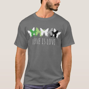 Liefde Is Liefde Vlinder Aromantisch T-shirt