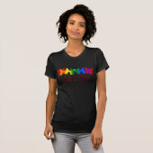 Liefde is liefde vlinder regenboog zwart t-shirt (Voorkant volledig)