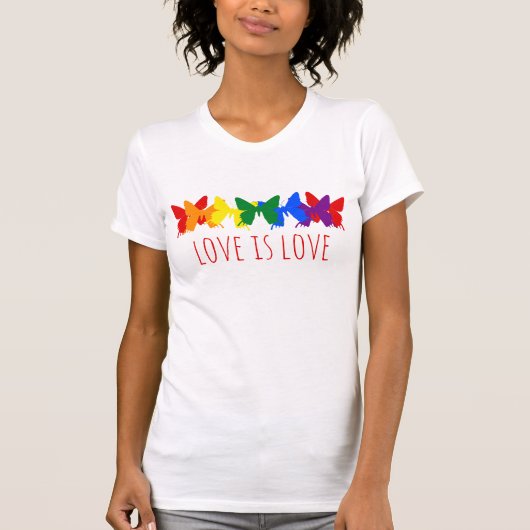 Liefde is liefde vlinder t-shirt (Voorkant)