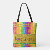 Liefde is liefde voor de regenboogpride argyle tote bag (Achterkant)