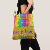 Liefde is liefde voor de regenboogpride argyle tote bag (Dichtbij)
