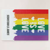 Liefde is liefde voor homo-pride LGBT-regenboog ge Legpuzzel (Horizontaal)