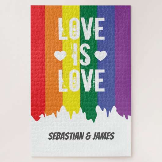 Liefde is liefde voor homo-pride LGBT-regenboog ge Legpuzzel (Verticaal)