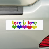 Liefde is liefde voor homorechten bumpersticker (Op auto)