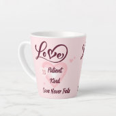 Liefde is liefde voor patiënten vriendelijk, nooit latte mok (Linkerhoek)