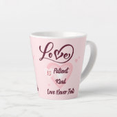 Liefde is liefde voor patiënten vriendelijk, nooit latte mok (Rechterhoek)