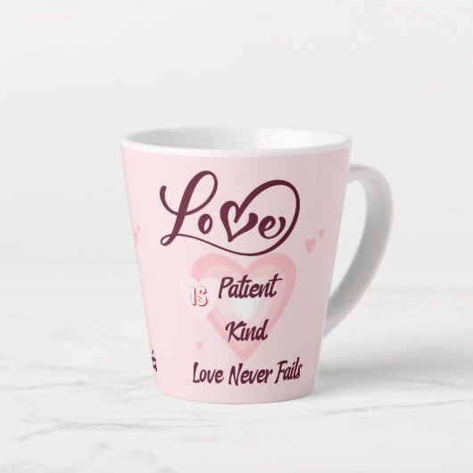 Liefde is liefde voor patiënten vriendelijk, nooit latte mok (Rechterhoek)