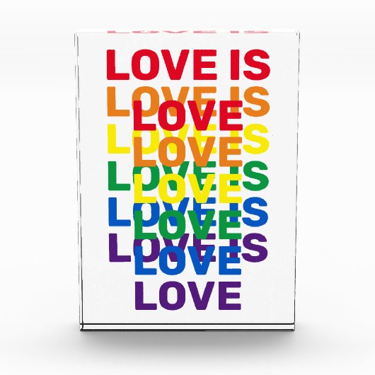 Liefde is liefde voor regenboog modern typografisc fotoblokken (Voorkant)