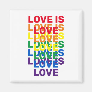 Liefde is liefde voor regenboog modern typografisc magneet