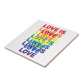 Liefde is liefde voor regenboog modern typografisc tegeltje (Zijkant)