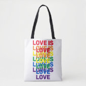 Liefde is liefde voor regenboog modern typografisc tote bag (Voorkant)