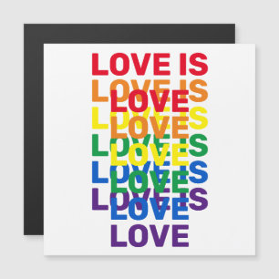 Liefde is liefde voor regenboog moderne typografie