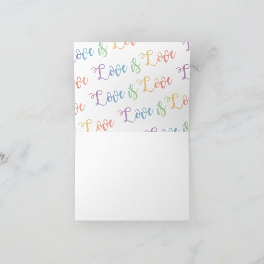 Liefde is Liefde waterverf regenbak dank u opmerki Bedankkaart (Binnen)