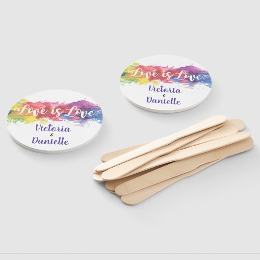 Liefde is Liefde waterverf Trouwhand Fans Handwaaier (Niet-gemonteerd)