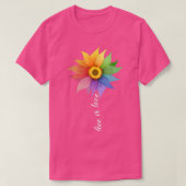 Liefde is liefde Zonnebloem Daisy LGBT Pride Rainb T-shirt (Design voorkant)