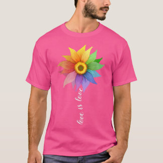 Liefde is liefde Zonnebloem Daisy LGBT Pride Rainb T-shirt