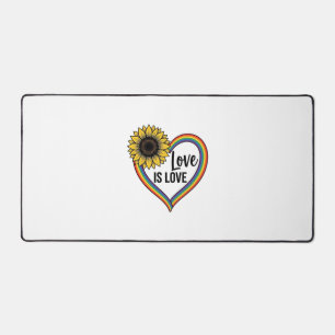 Liefde Is Liefde Zonnebloem Hart Vintage Vector T- Bureaumat