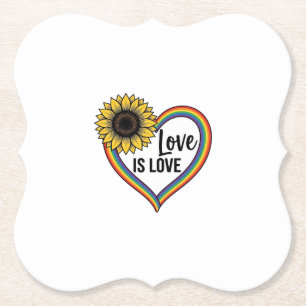 Liefde Is Liefde Zonnebloem Hart Vintage Vector T- Kartonnen Onderzetters