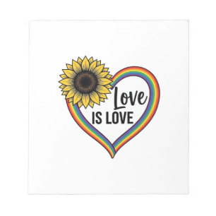 Liefde Is Liefde Zonnebloem Hart Vintage Vector T- Notitieblok