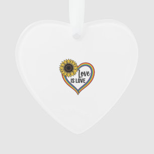 Liefde Is Liefde Zonnebloem Hart Vintage Vector T- Ornament