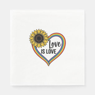 Liefde Is Liefde Zonnebloem Hart Vintage Vector T- Servet
