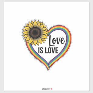Liefde Is Liefde Zonnebloem Hart Vintage Vector T- Sticker