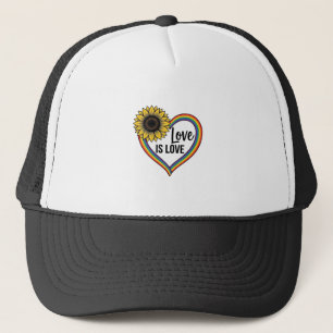 Liefde Is Liefde Zonnebloem Hart Vintage Vector T- Trucker Pet