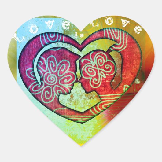 Liefde is liefdesharsvormige stickers voor paren (Voorkant)